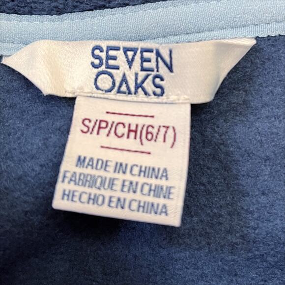 Seven Oaks Children's 1/4 Zip Fleece Pull Over Sweatshirt in Blue Size 6/7 - Picture 7 of 13